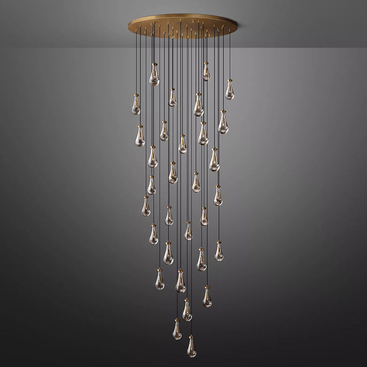 Raindrop Glass Round Chandelier Diam 60"