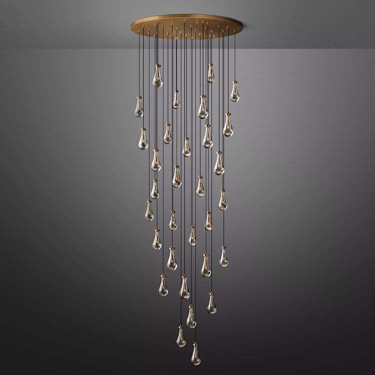 Raindrop Glass Round Chandelier Diam 60"