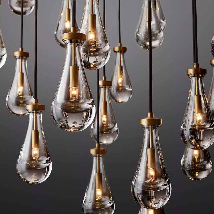 Raindrop Glass Round Chandelier Diam 60"