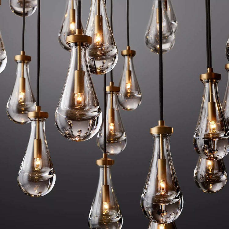Raindrop Glass Round Chandelier Diam 60"