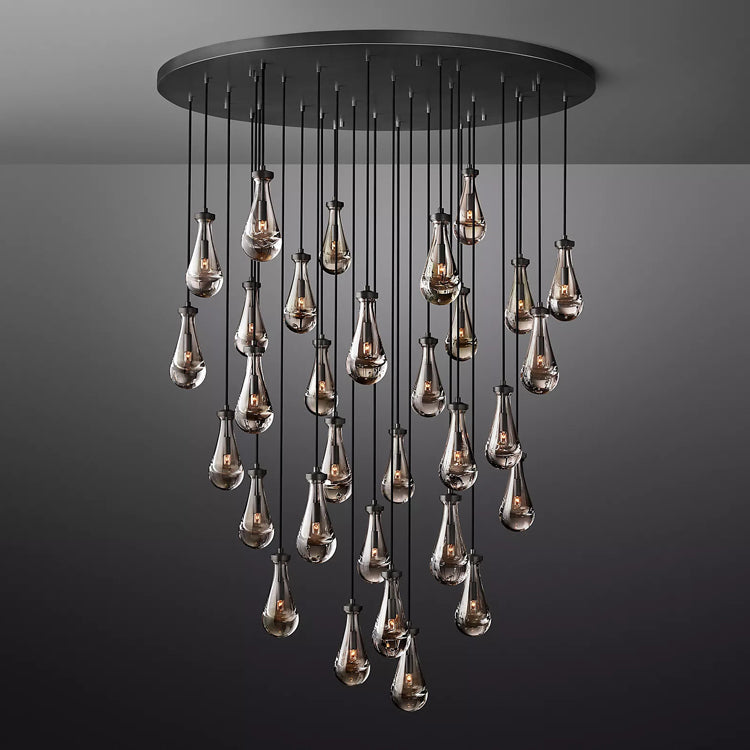 Raindrop Glass Round Chandelier Diam 60"