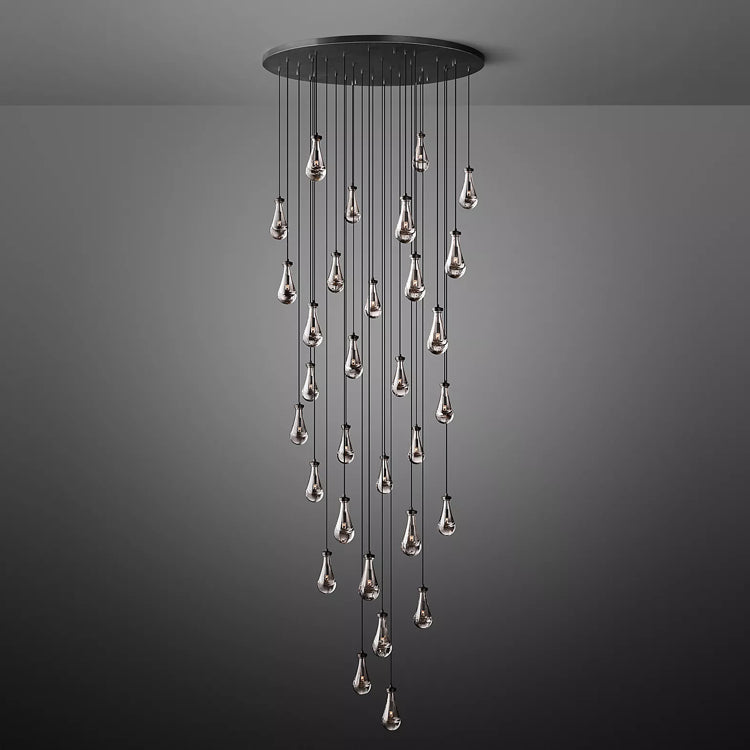 Raindrop Glass Round Chandelier Diam 60"