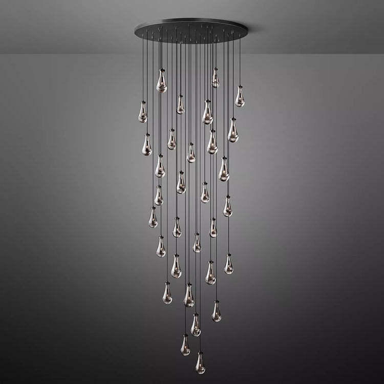 Raindrop Glass Round Chandelier Diam 60"