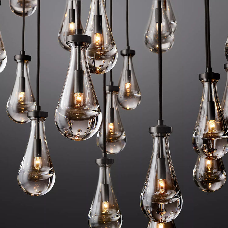 Raindrop Glass Round Chandelier Diam 60"