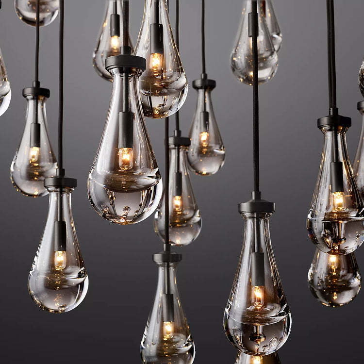Raindrop Glass Round Chandelier Diam 60"