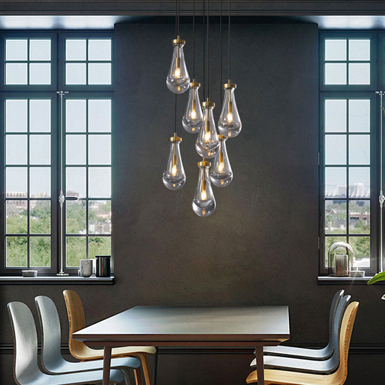 Rain Glass Round Chandelier 18"
