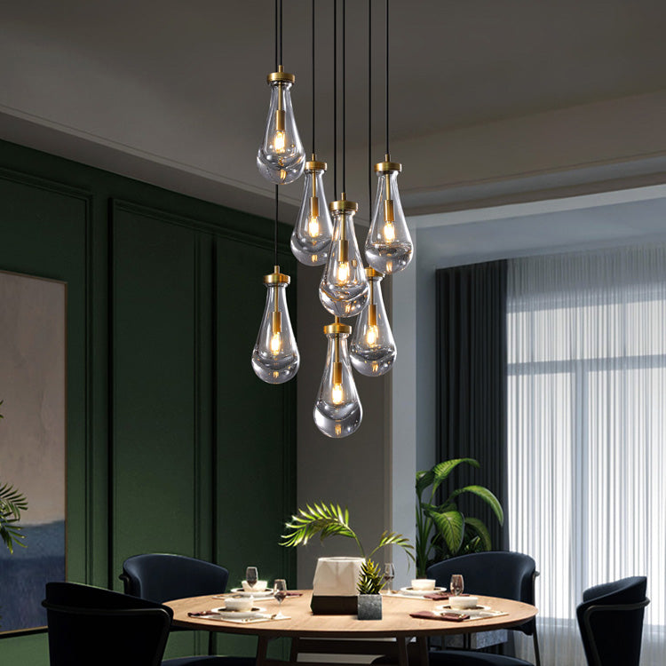 Rain Glass Round Chandelier 18"