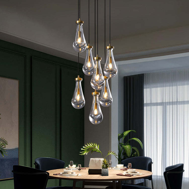 Rain Glass Round Chandelier 18"