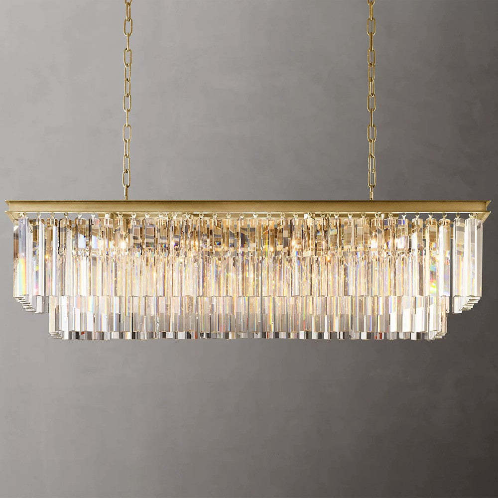 Odeon Crystal  2-Layer Rectangle Chandelier