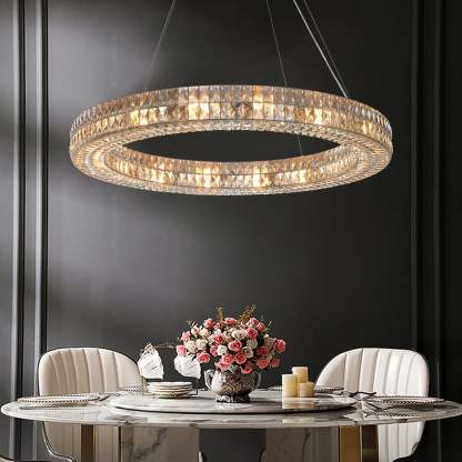 Clear Crystal Ring Chandelier