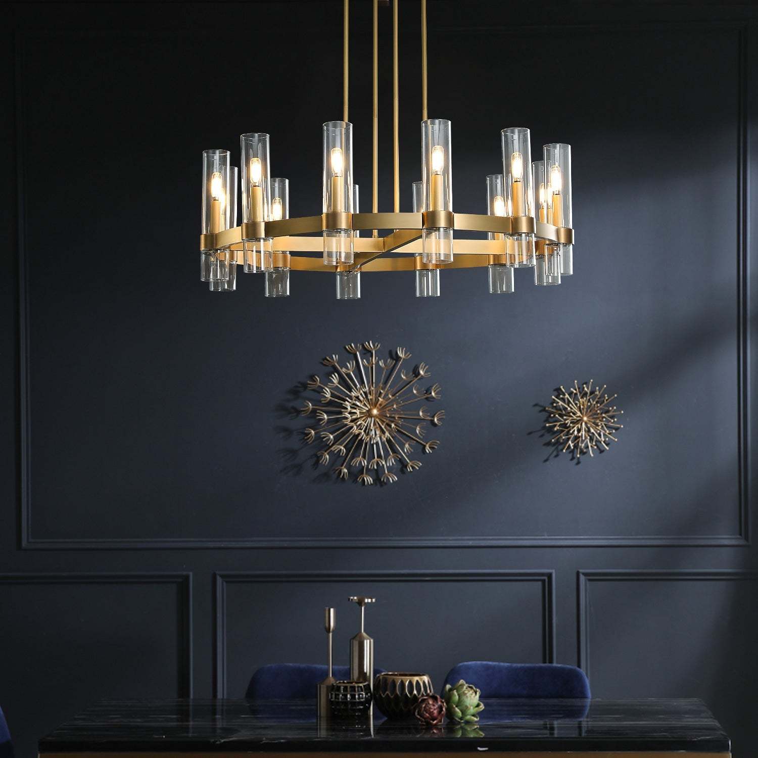 Ravalle Glass Round Chandelier 36"