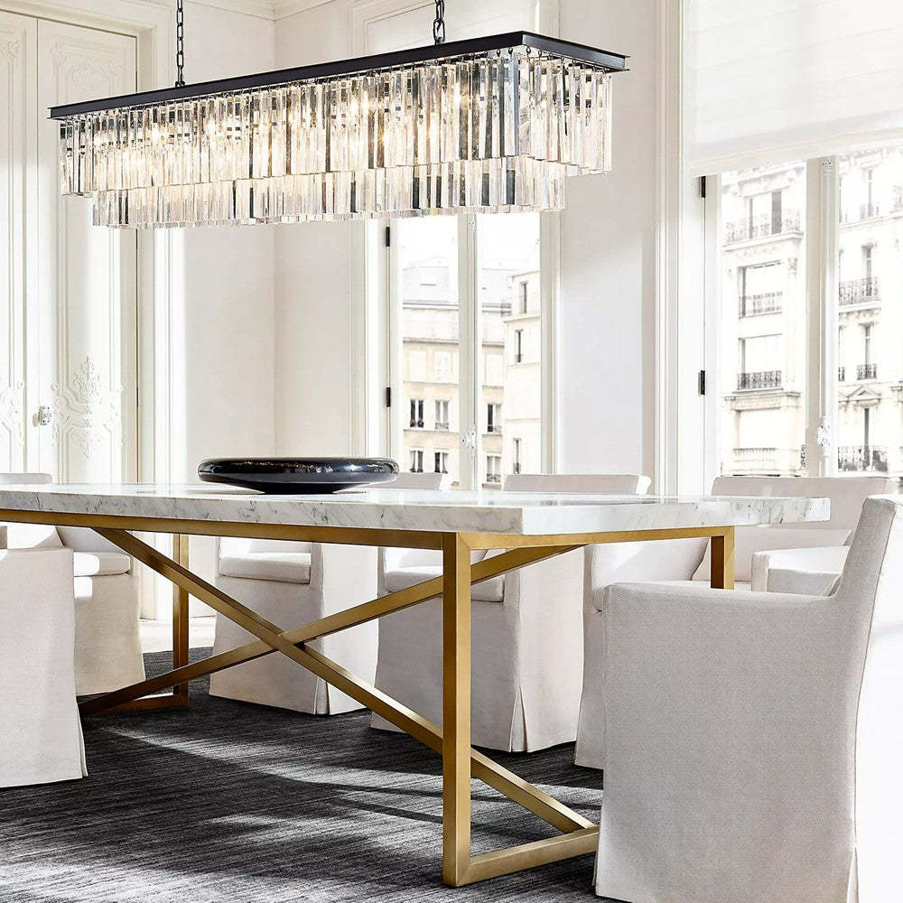 Odeon Crystal  2-Layer Rectangle Chandelier