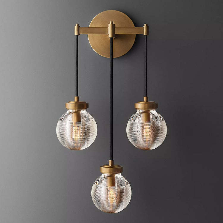 Round Perle Glass 3-Head Wall Sconce