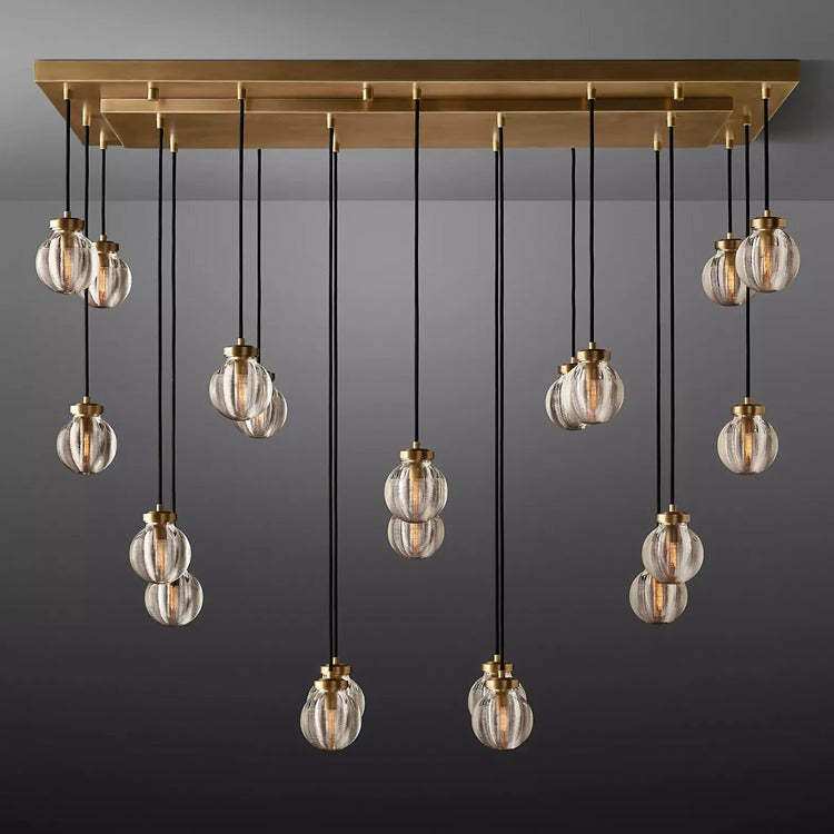 Round Perle Glass Linear Chandelier