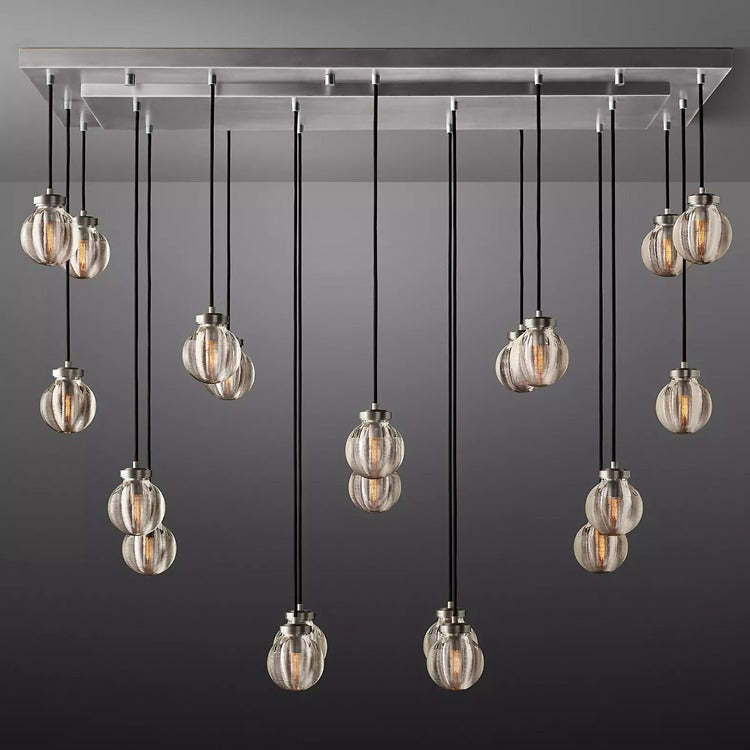 Round Perle Glass Linear Chandelier