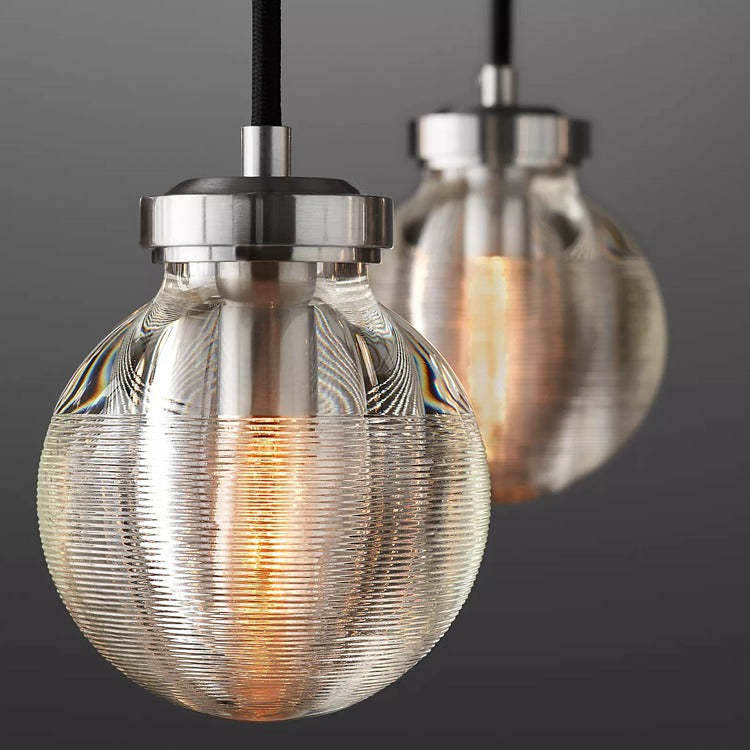 Round Perle Glass Linear Chandelier
