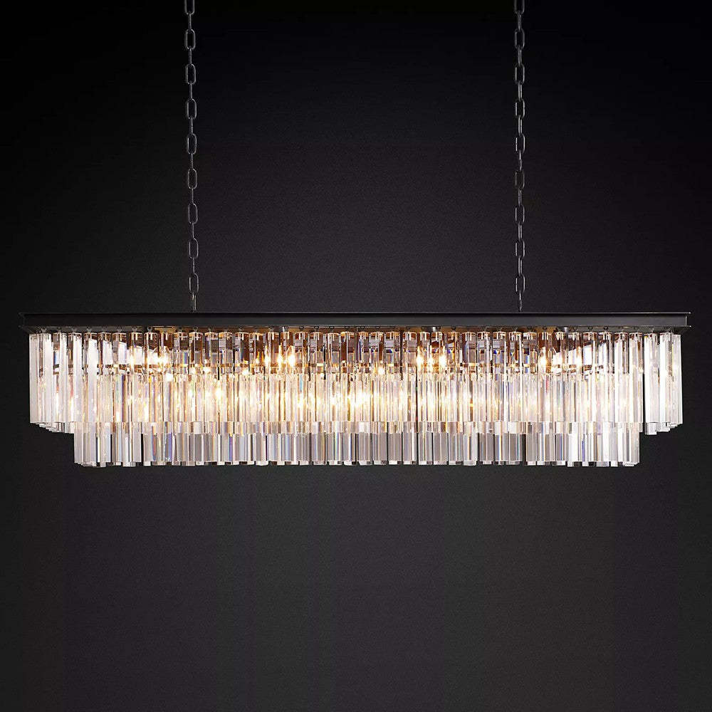 Odeon Crystal  2-Layer Rectangle Chandelier