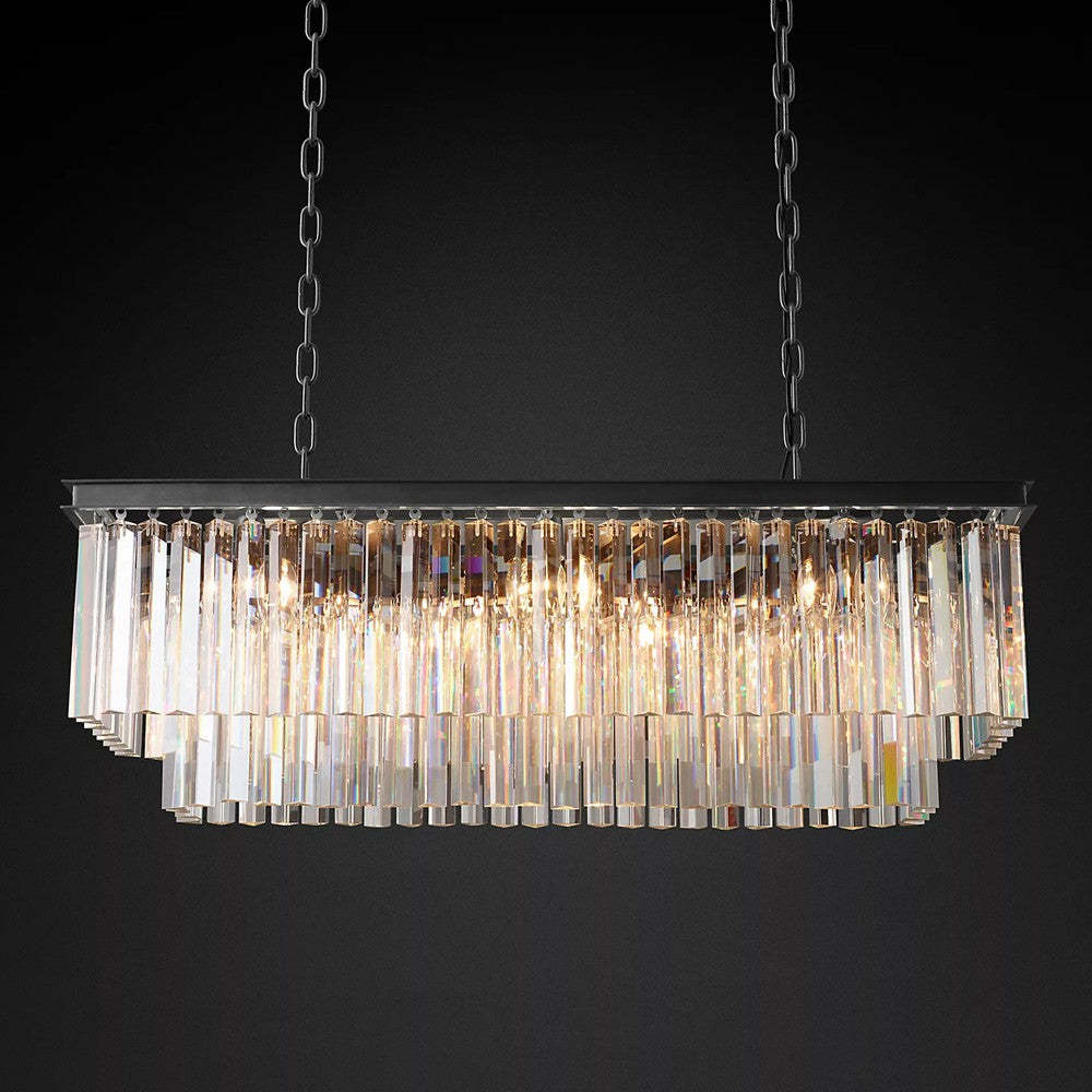 Odeon Crystal  2-Layer Rectangle Chandelier