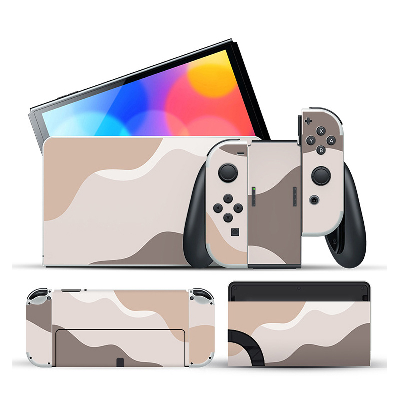 Beige Brown Premium 3M Skins Set for Nintendo Switch
