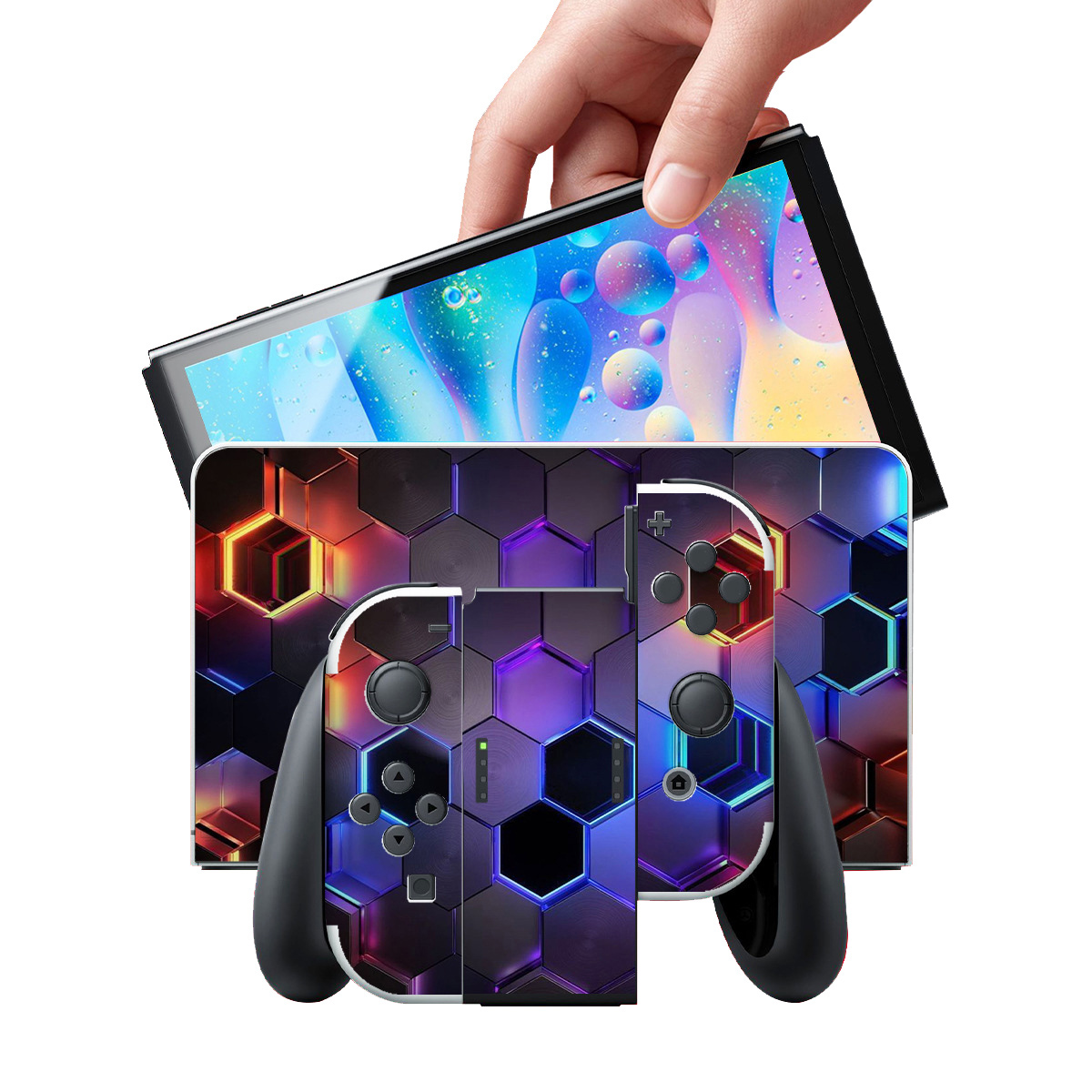 Hexagon Blocks Premium 3M Skins Set for Nintendo Switch