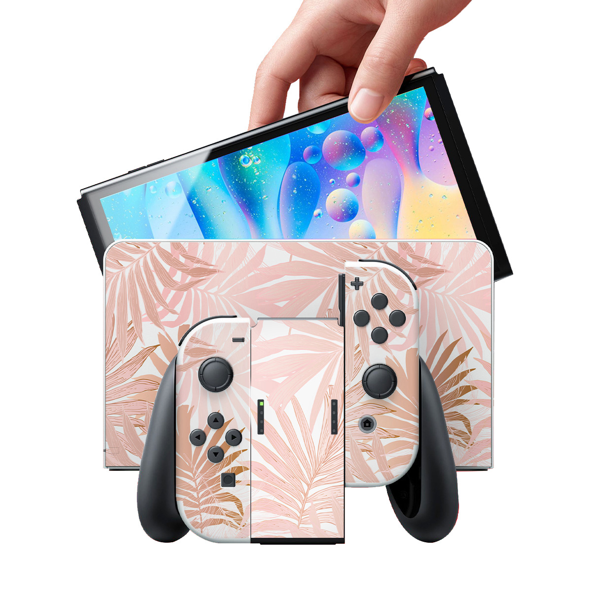 Pink Leaves Premium 3M Skins Set for Nintendo Switch