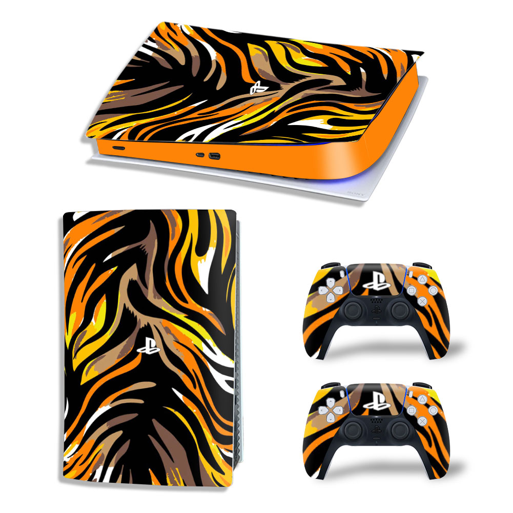 Tiger Pattern Premium Skin Set for PS5 Digital Edition (2345)