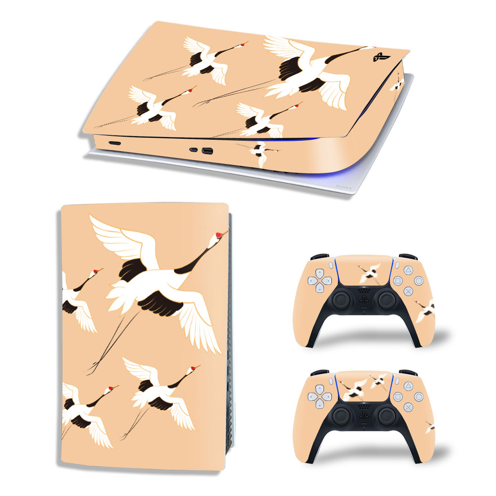 White Crane Premium Skin Set for PS5 Digital Edition (3088)