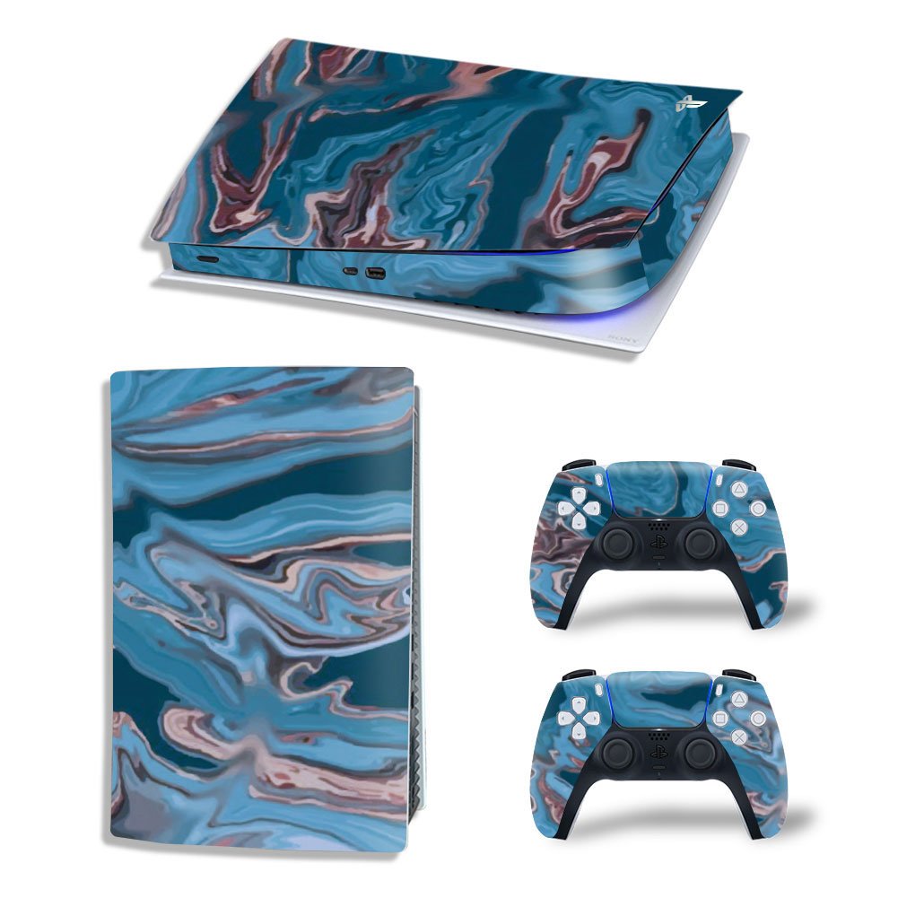 Colorful Wavy Strips Premium Skin Set for PS5 Digital Edition (3696)
