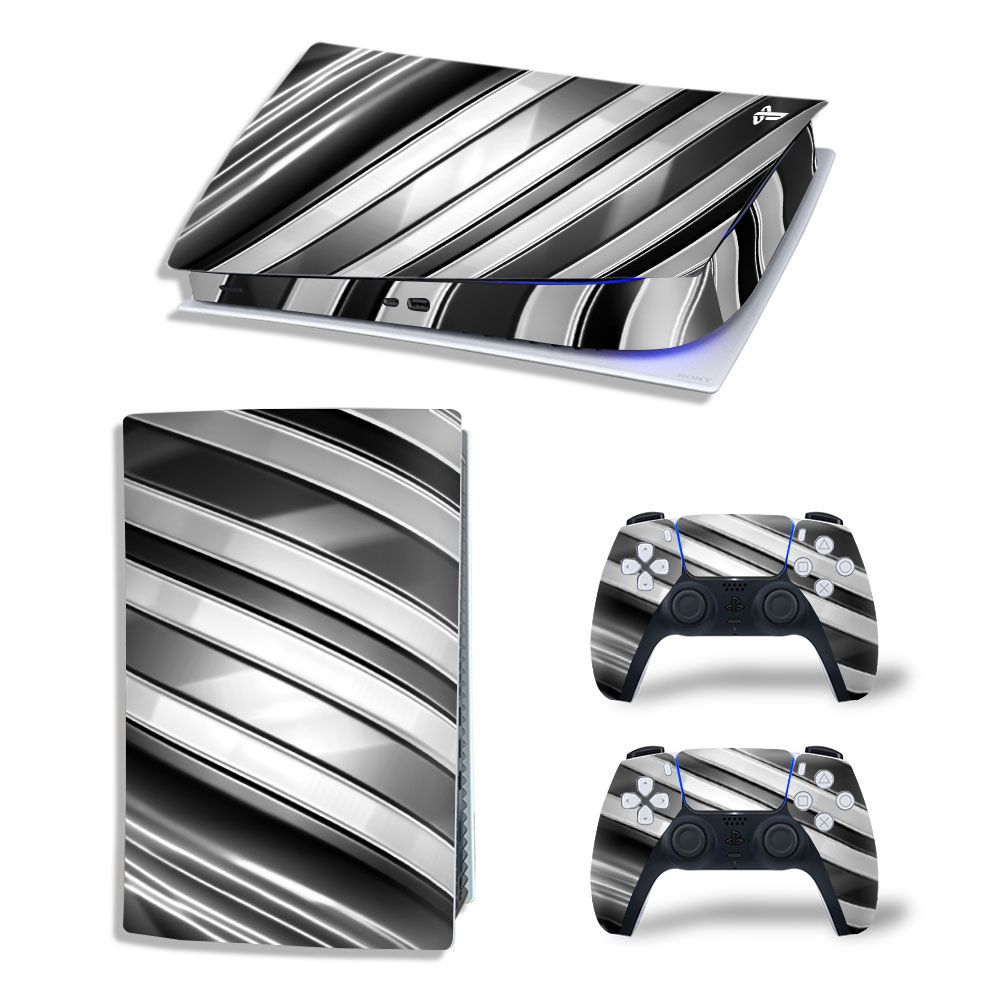 Silver Stripe Premium Skin Set for PS5 Digital Edition (7078)