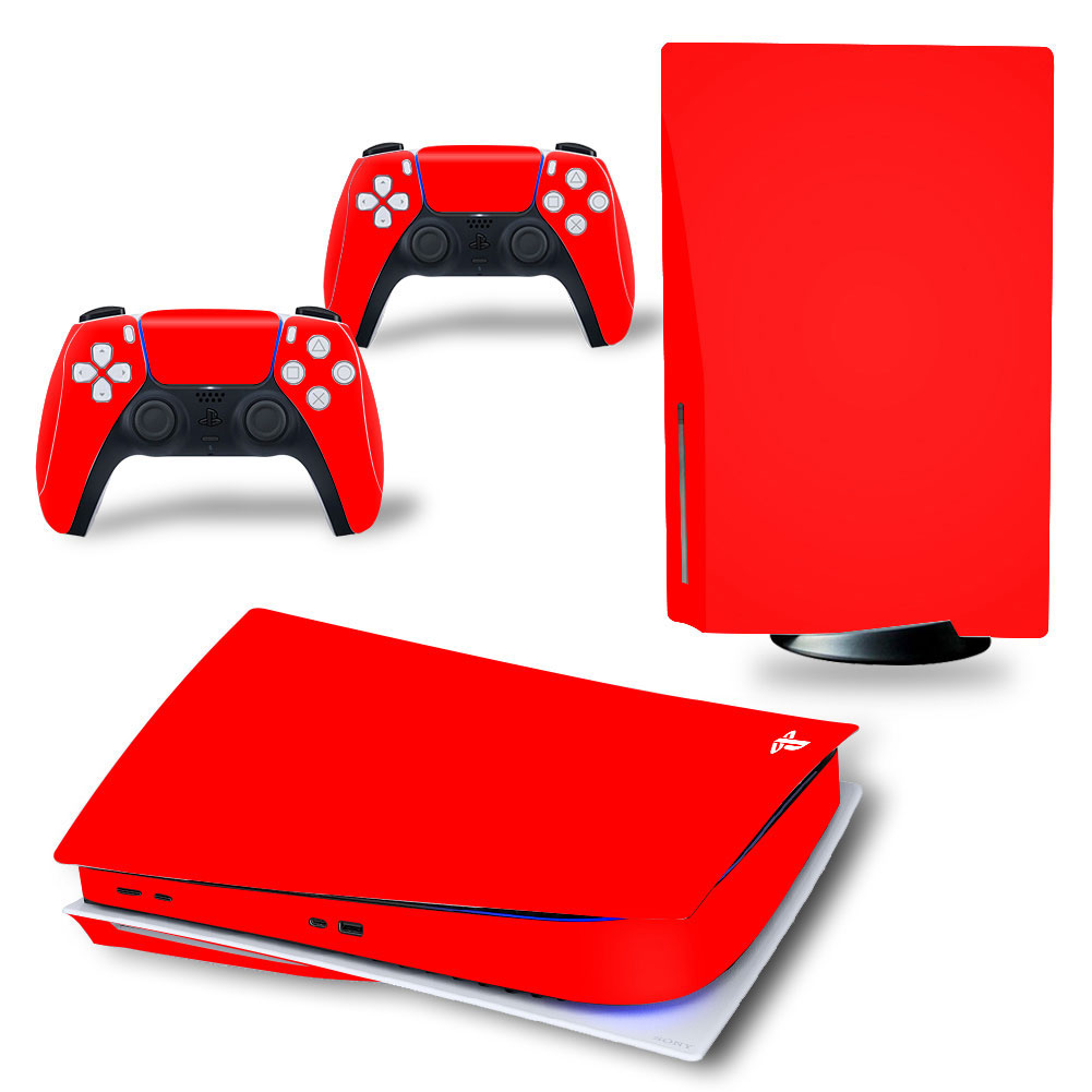 Solid Red Premium Skin Set for PS5 Disc Edition (0376)