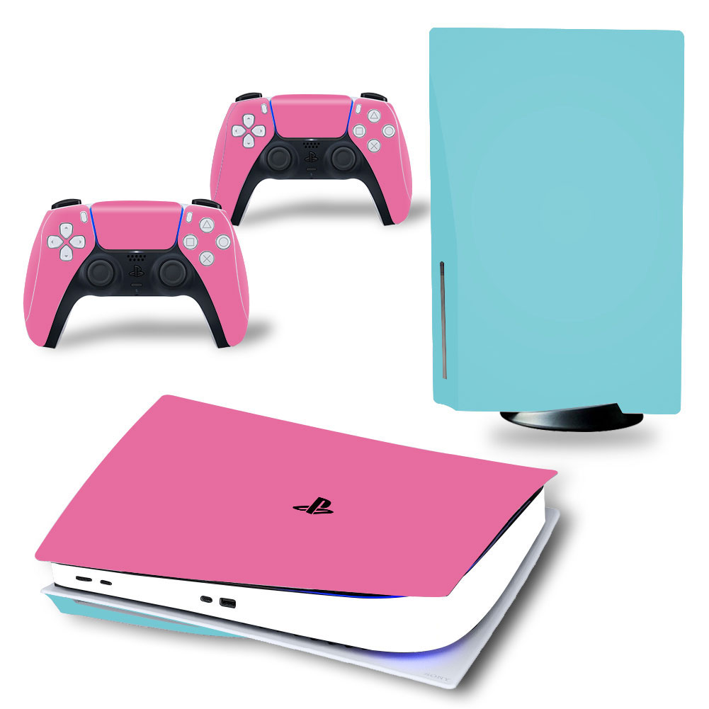 Solid Blue and Pink Premium Skin Set for PS5 Disc Edition (7059)