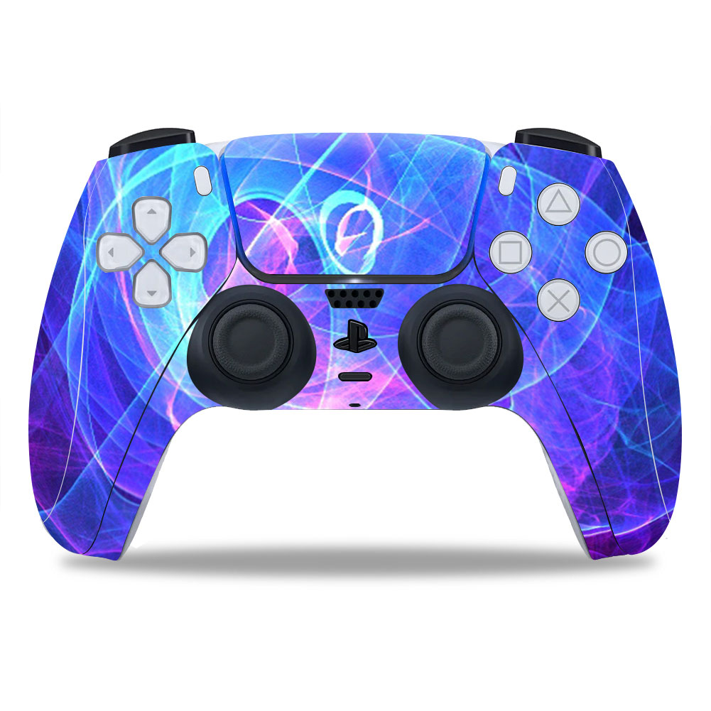 Abstract Blue Light Ion Movement Premium Skin for PS5 DualSense Wireless Controller (0094)