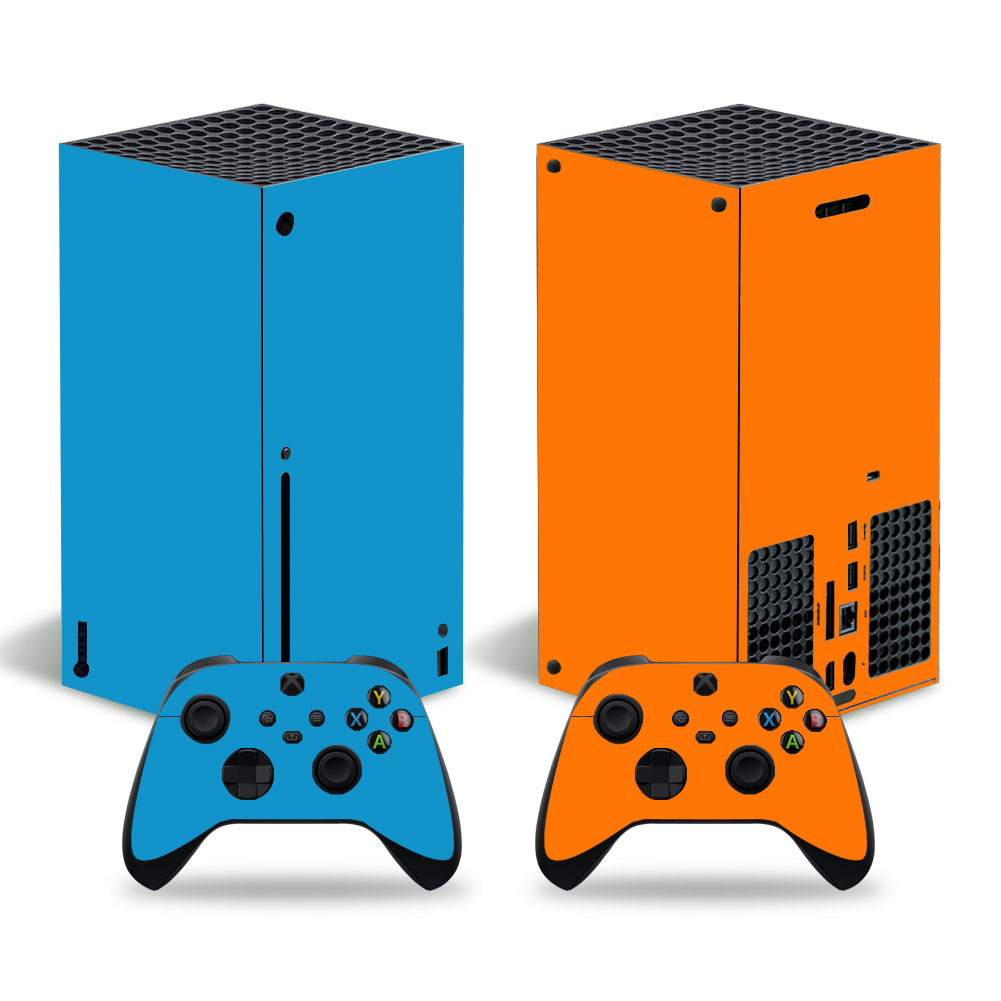 Solid Blue and Orange Premium Skin Set for Xbox Series X (0386)