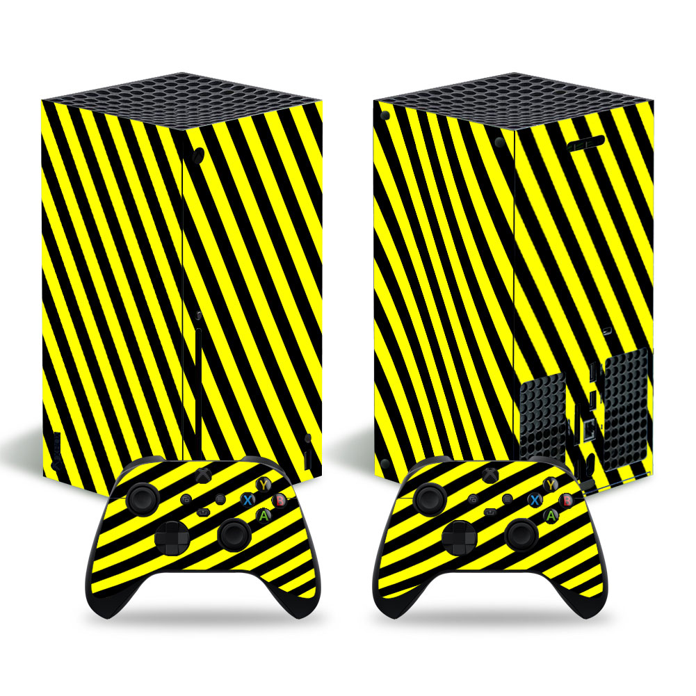 Black and Yellow Strips Premium Skin Set for Xbox Series X (0701)