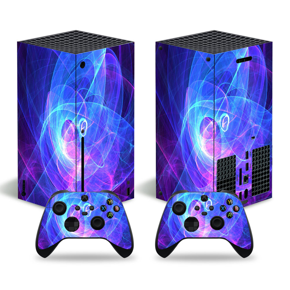 Abstract Blue Light Ion Movement Premium Skin Set for Xbox Series X (1308)