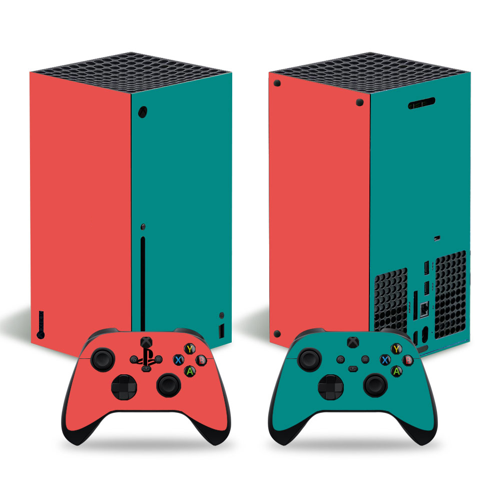 Solid Red and Green Premium Skin Set for Xbox Series X (7052)