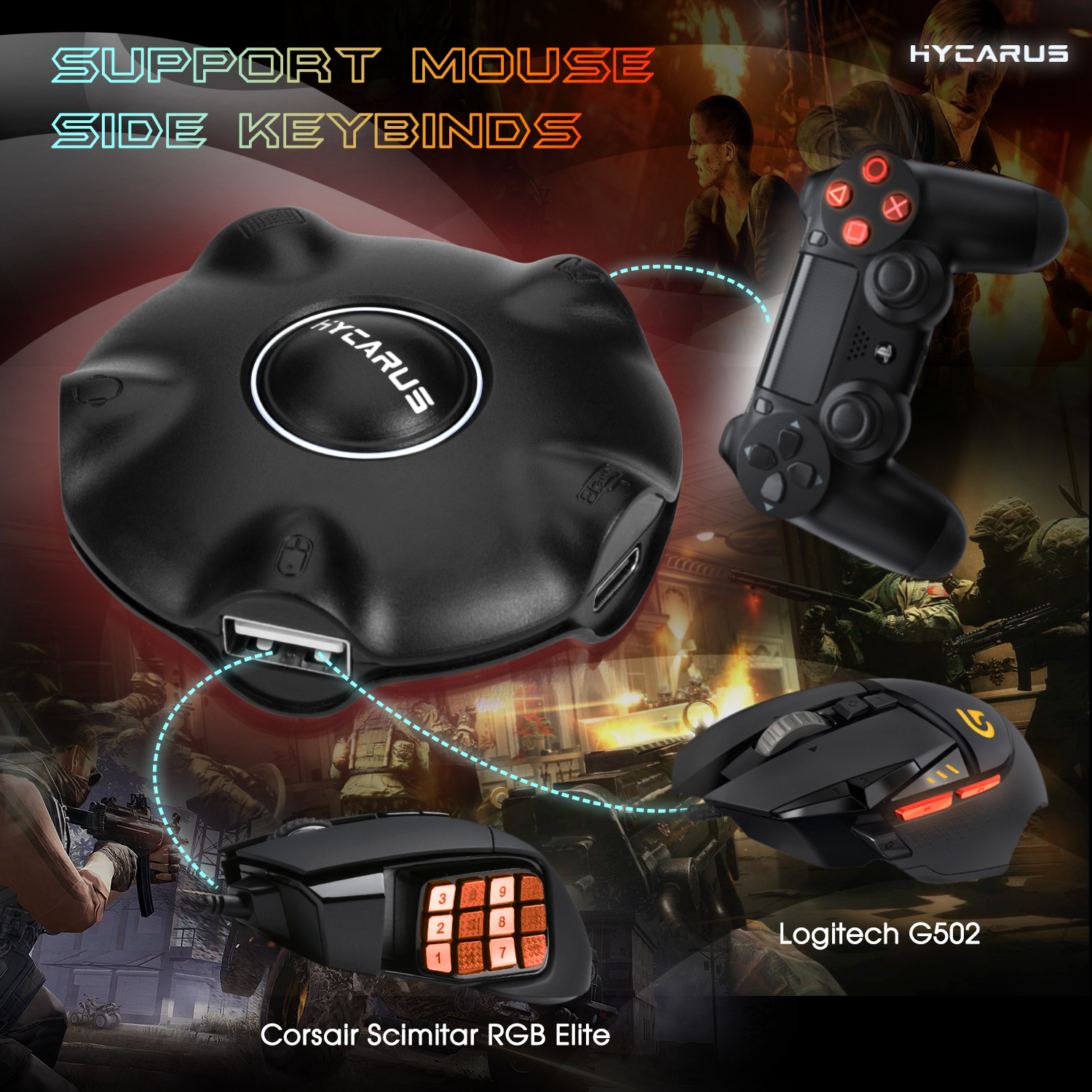 HYCARUS Keyboard and Mouse Adapter (HC-50050)