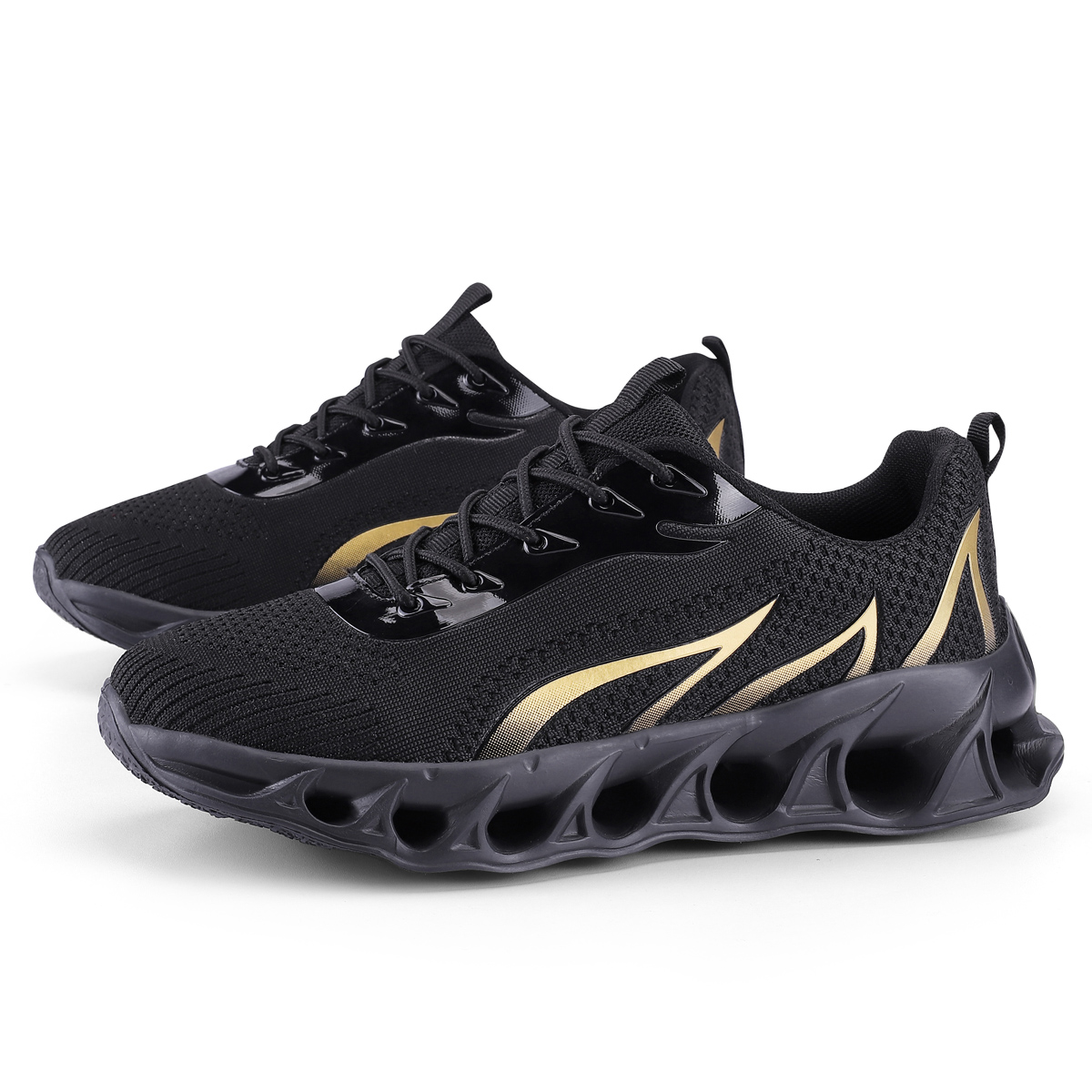 Boklen Men's Relieve Foot Pain Perfect Walking Shoes - Black Gold