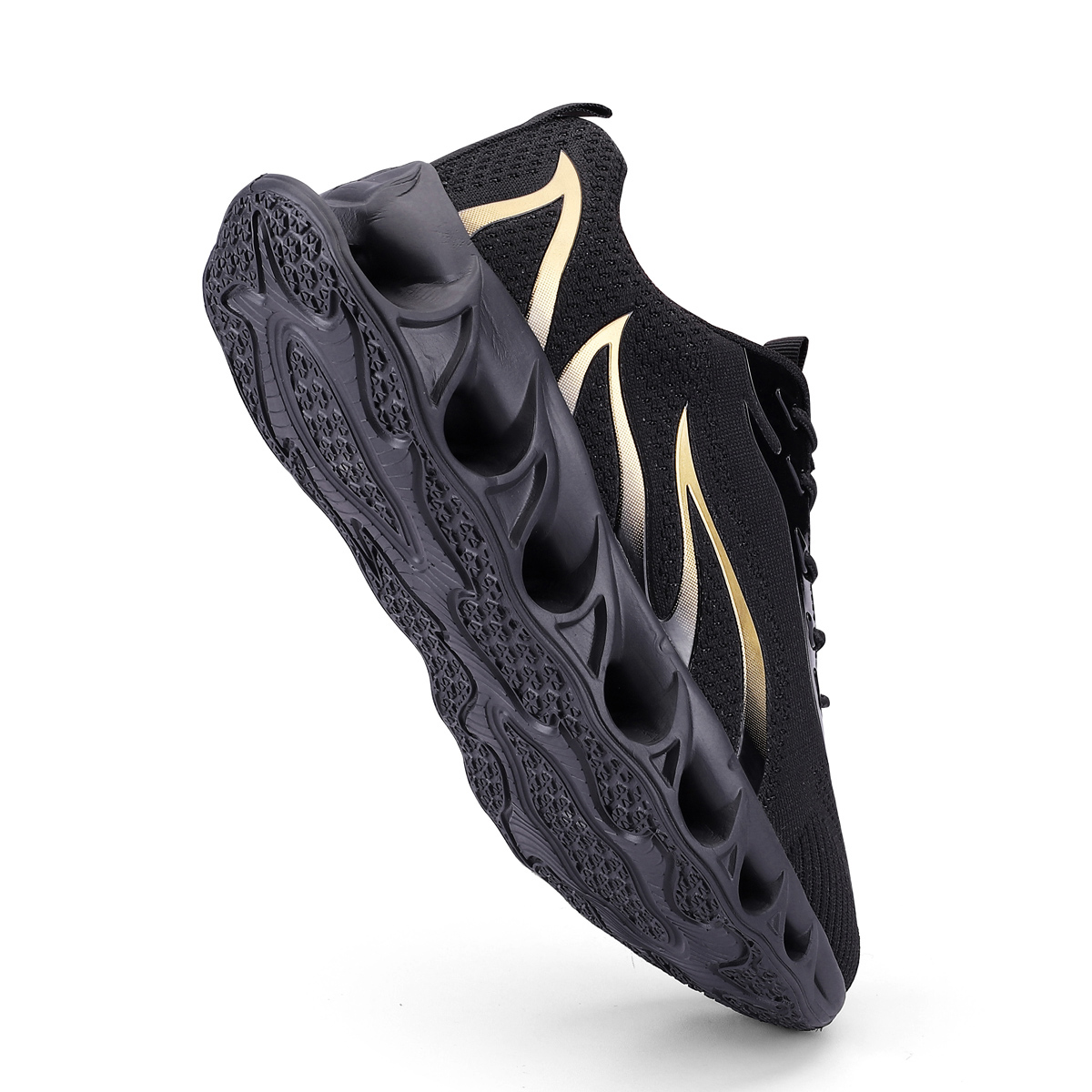 Boklen Men's Relieve Foot Pain Perfect Walking Shoes - Black Gold