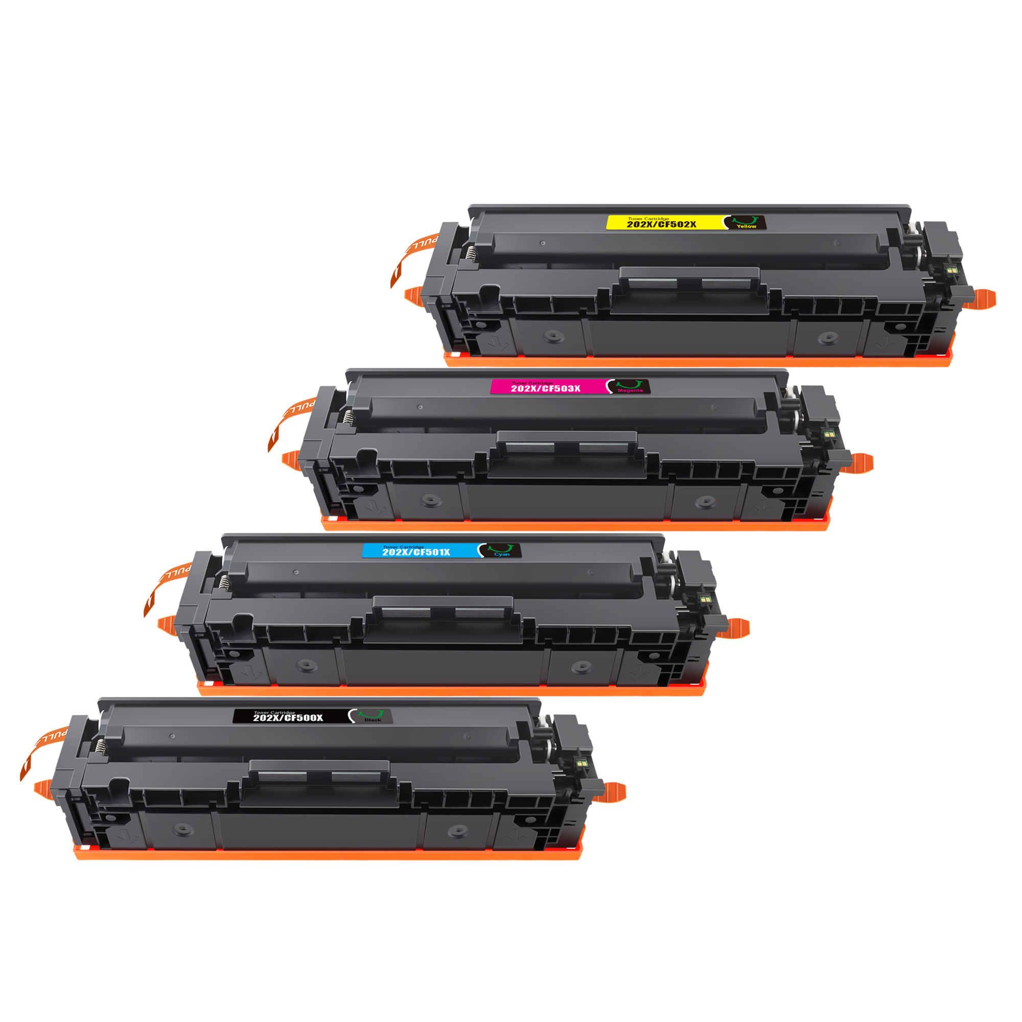 Compatible 202X Toner Cartridges (Black Cyan Magenta Yellow, 4-Pack)