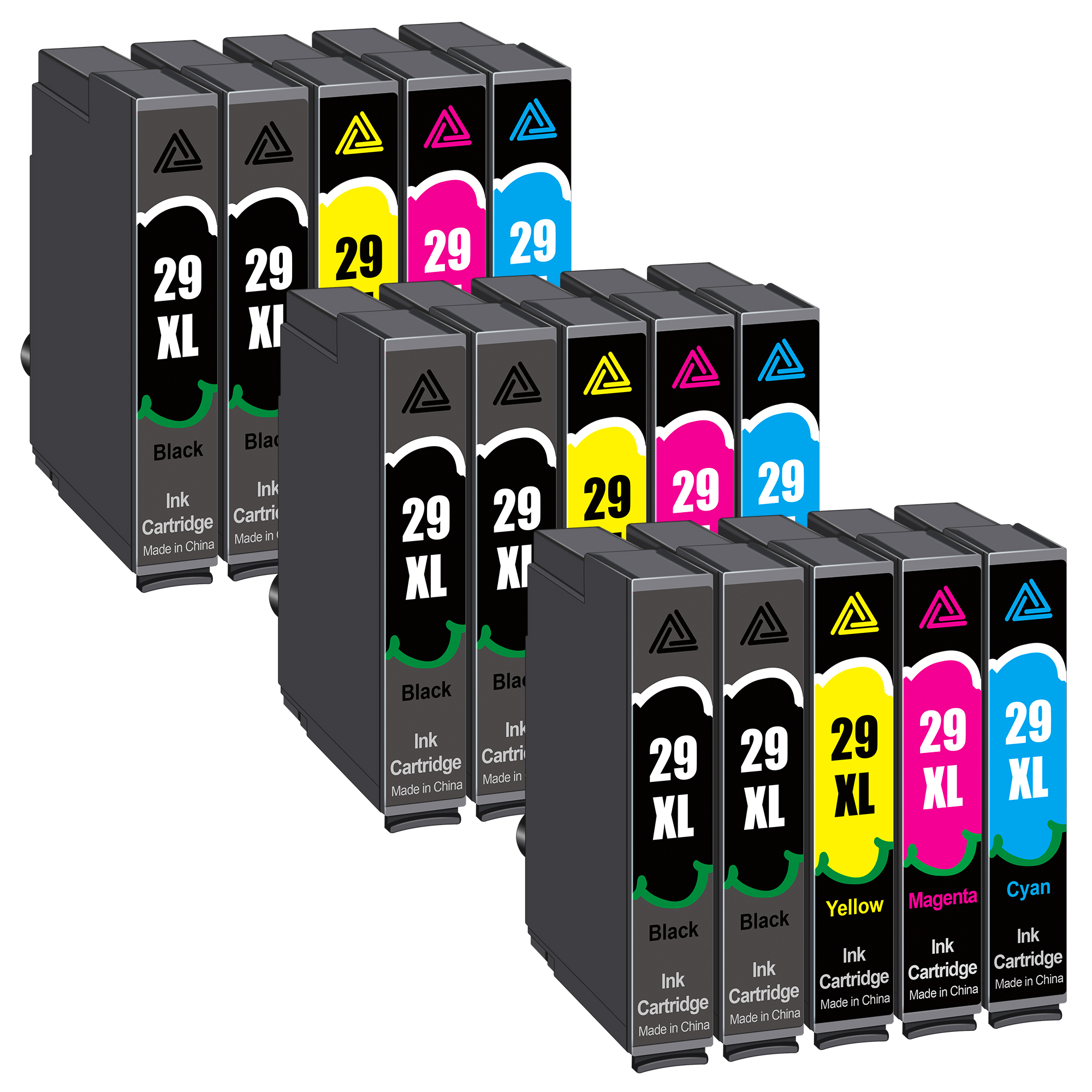 Compatible 29XL Ink Cartridge (6 Black,3 Cyan,3 Magenta,3 Yellow, 15-Pack)
