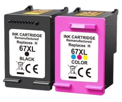 Remanufactured 67XL Ink Cartridge Black and Tri-color Multipack
