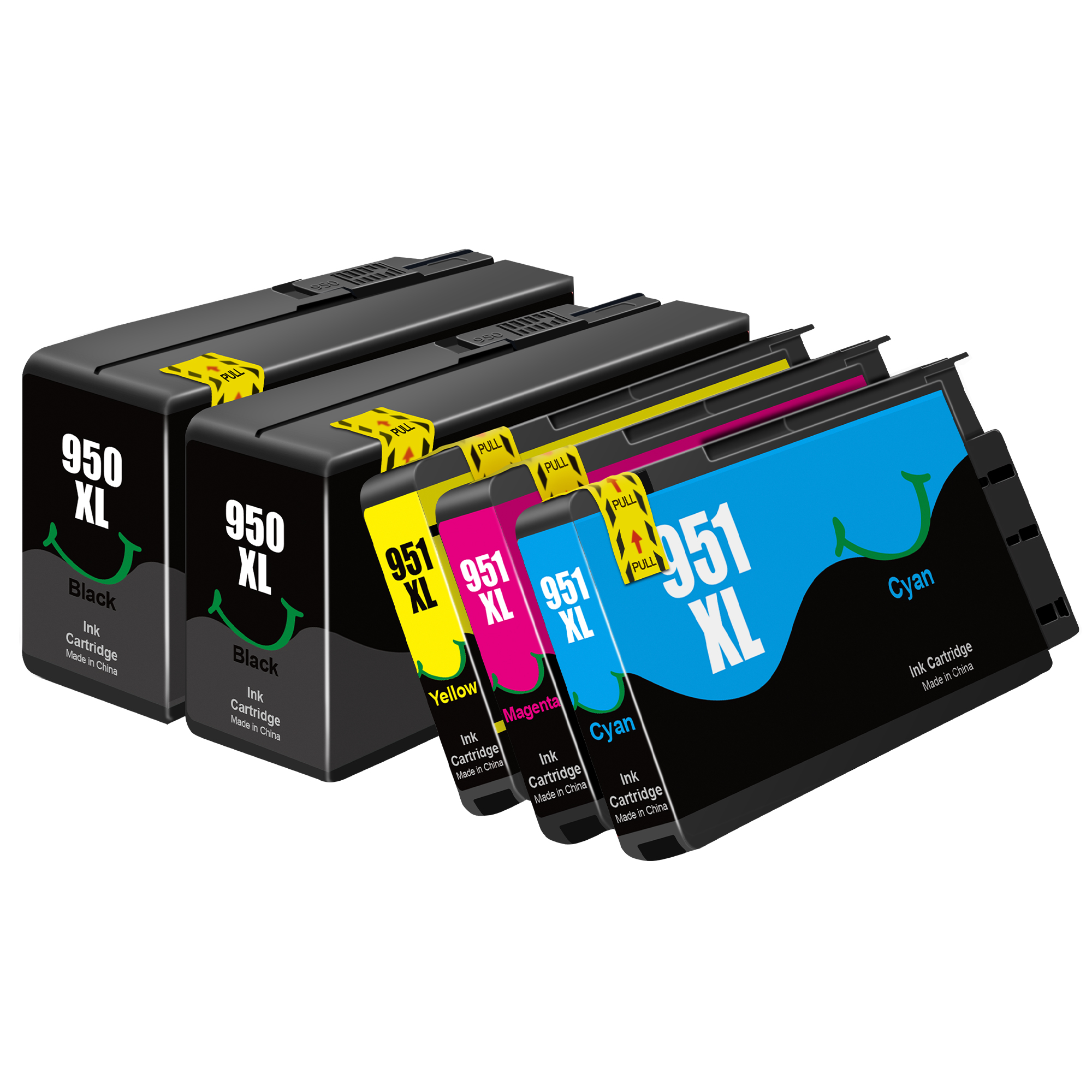 Compatible 950XL 951XL Ink Cartridges (Black Cyan Magenta Yellow, 5-Pack)
