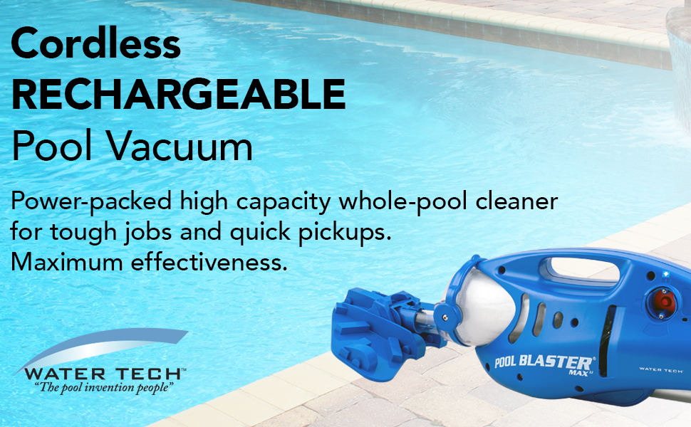 Pool Blaster Max Li Rechargeable pool vacuum by the pool