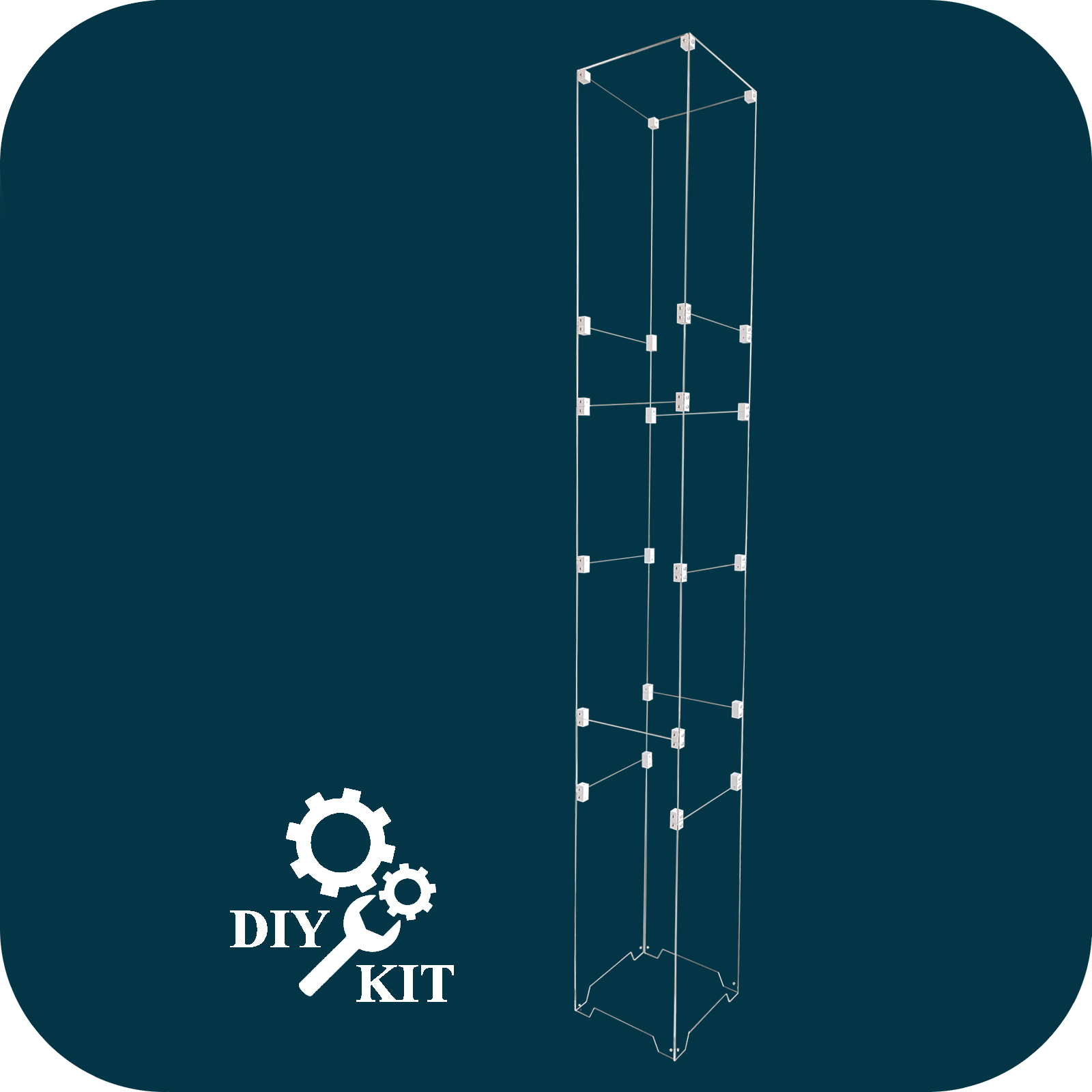 iCubeSmart GZT64 Led Canton Tower Model Transparent Acrylic Case, Only Suitable For iCubeSmart GZT64, Size 15x15x105cm