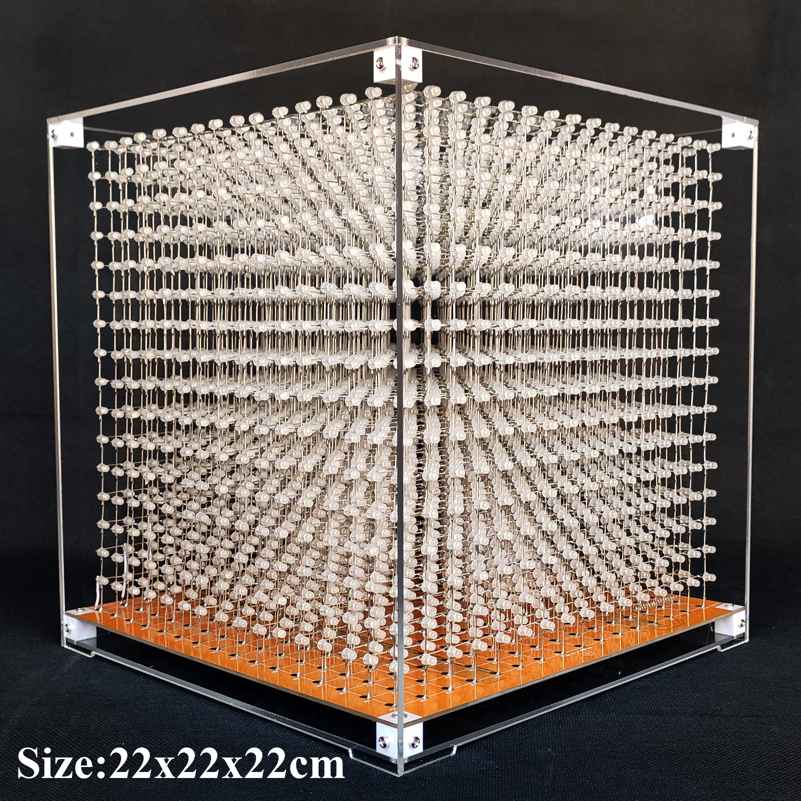 iCubeSmart 3D16MINI LED CUBE Transparent Acrylic Case, Only Suitable For iCubeSmart 3D16MINI, Size 22x22x22cm
