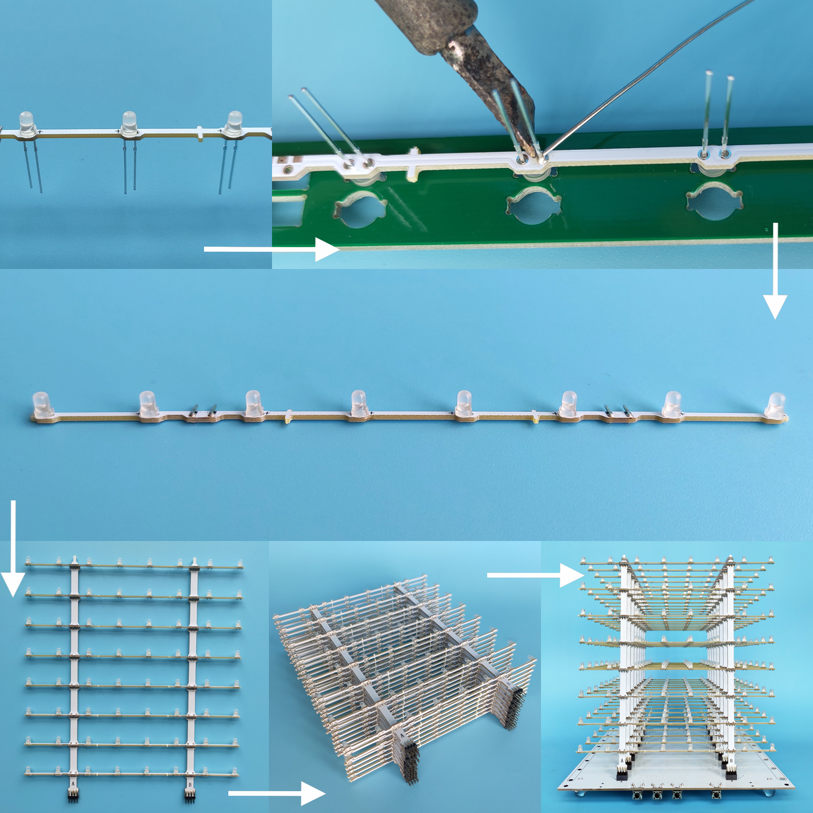 iCubeSmart 8x8x8 3D Led Cube Kit Diy Electronic Kits Teenagers Learning Soldering Project Kit With 3D Editing Software [3D8P]