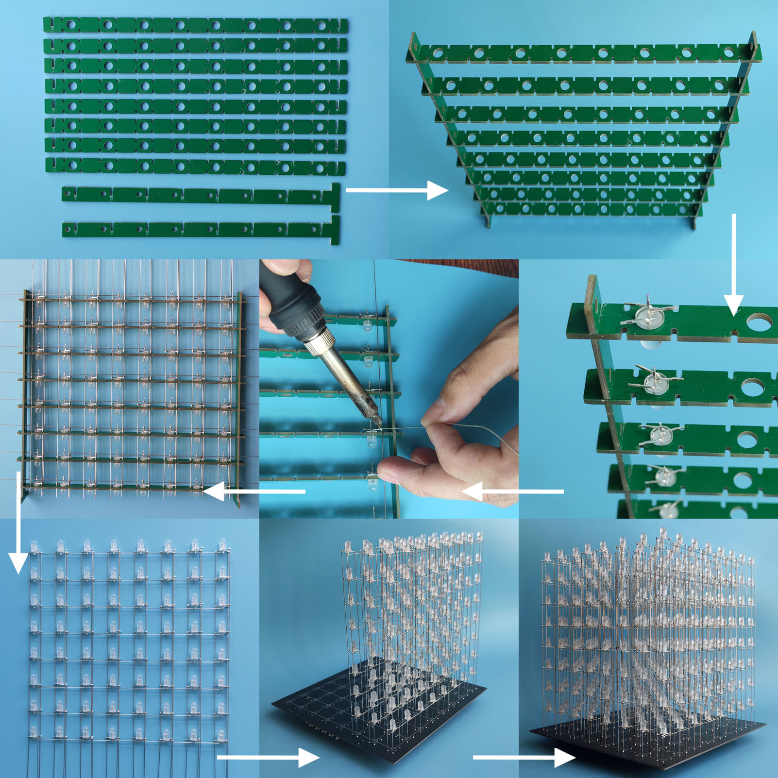 iCubeSmart 3D8RGB Led Cube Kit Full Color 8x8x8 Cube DIY Electronic Kits