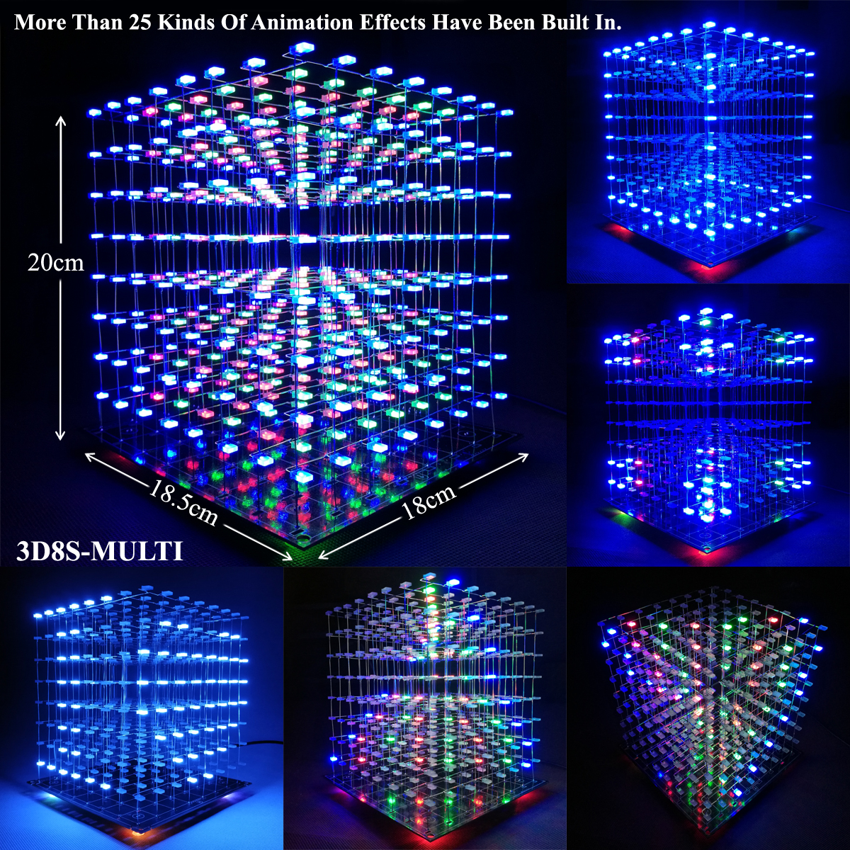 iCubeSmart 3D Led Cube 8x8x8 DIY Kit Teenagers Learning Soldering Project Kit Diy Electronic Kits With 3D Editing Software