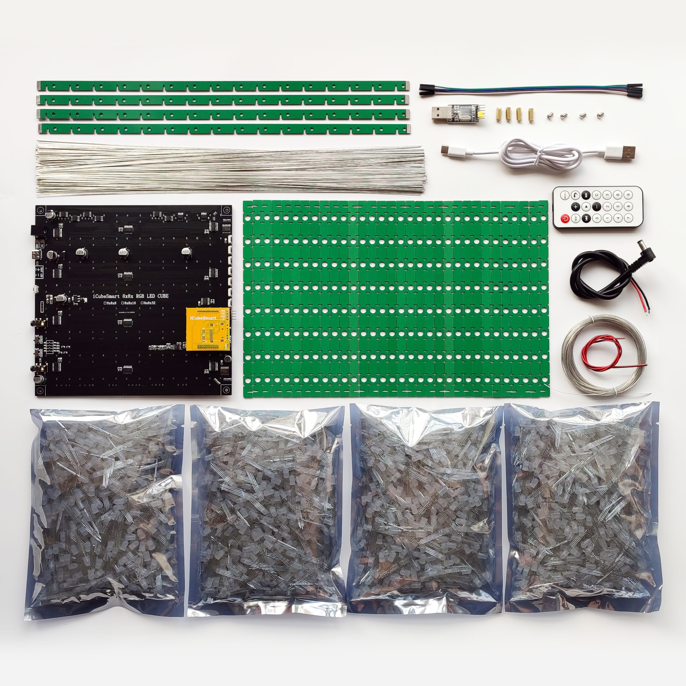 iCubeSmart 8x8x32RGB Led Cube Kit Full Color DIY Electronic Kits